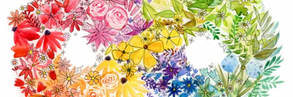 Neurodiversity infinity symbol flowers rainbow