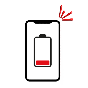 Graphic of a phone with low-battery