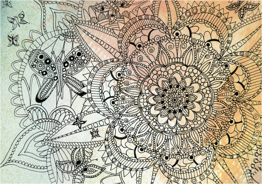 Mandala with butterfly graphics